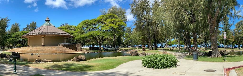 July 2020 Bandstand, Ponds, Paths