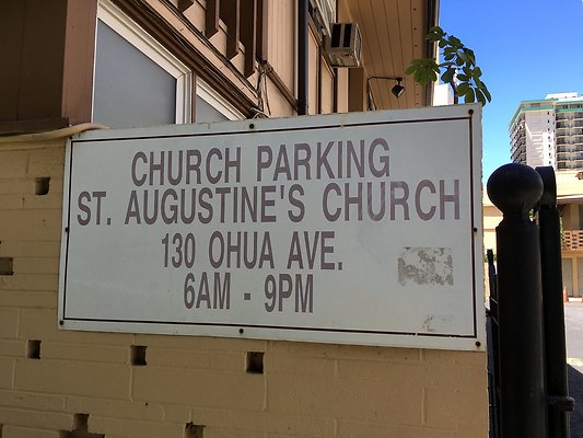 Waikiki St. Agustine Church 130 Ohua St Sister Cheryl Wint 808.923.7024