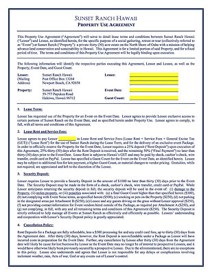 Property Use Agreement Property Use Agreement